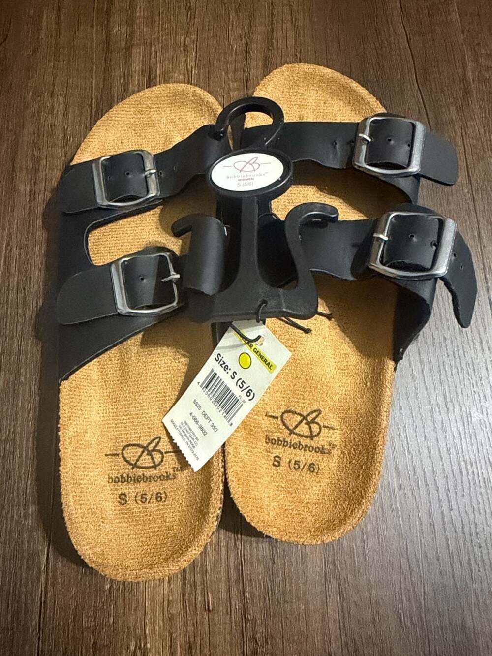 Bobbie Brooks Double Strap Sandals Size S (5/6) Black